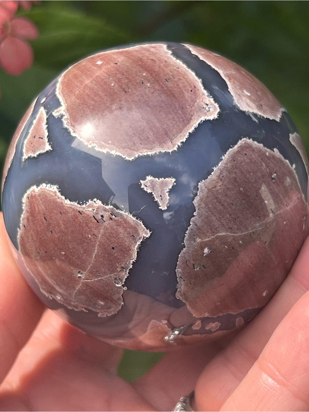 Football (7) agate sphere | crystal ~ uv reactive